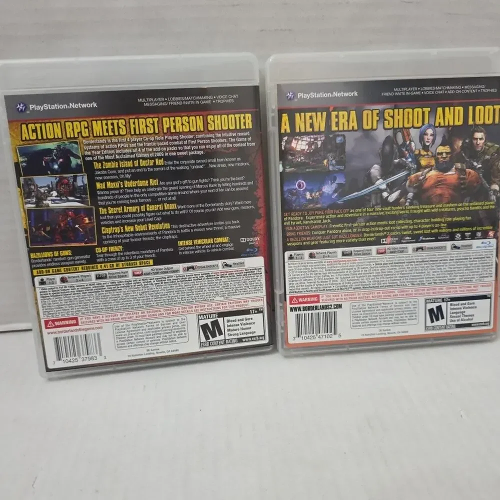 Lot Of 2 PS3 Games Borderland Game If Year Edition And Borderlands 2 Mint CIB